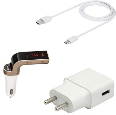 DAKRON Wall Charger Accessory Combo for Samsung Galaxy A20s(White)