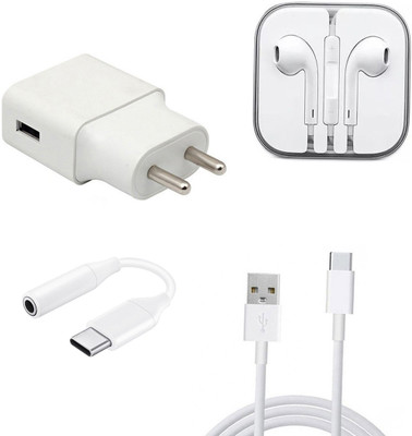 DAKRON Wall Charger Accessory Combo for Huawei Y9 Prime 2019(White)