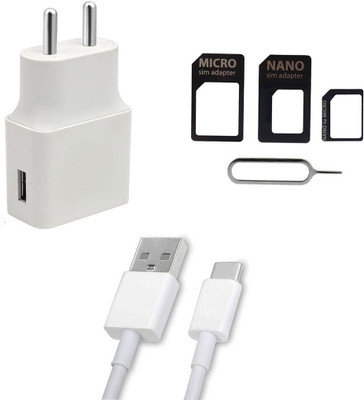 DAKRON Wall Charger Accessory Combo for Samsung Galaxy M10s(White)