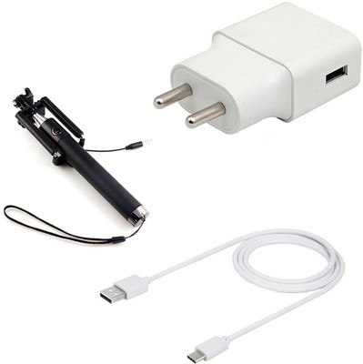 DAKRON Wall Charger Accessory Combo for Motorola One Macro(White)