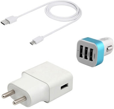 DAKRON Wall Charger Accessory Combo for Samsung Galaxy A20s(White)