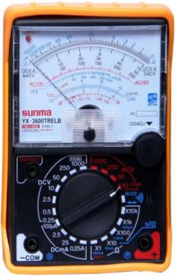 Creative Tech YX-360TRE-L-B High Quality + Large + Bright Screen Sunma Analog Multimeter YX-360TRE-L-B with Continuity Tester with LED Indicator & Buzzer + Stand + Protection Rubber Case + Battery + Lead Probes Moving Needle Pointer Sui Sumwa Multitester YX3600TRELB Analog Multimeter Analog Multimet