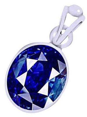 S KUMAR GEMS & JEWELS Certified 7.40 Ct Or 8.25 Ratti Natural Blue Sapphire (Neelam) Silver pendant/Pandent Sapphire Silver Pendant