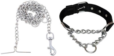 PetZilla 152 cm Dog Chain Leash(Silver, Black)