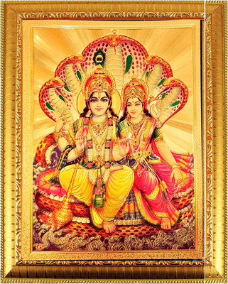 SUNINOW Lord Vishnu Goddess Laxmi ji Religious Frame