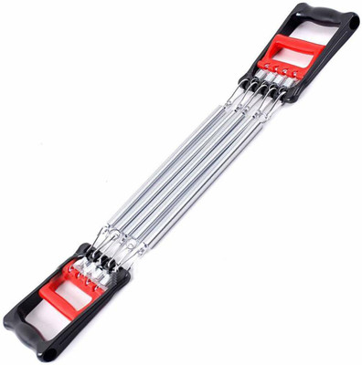 Flipco 2 in 1 Chest Expander with Steel Springs Exerciser Hand Gripper Resistance Resistance Tube(Multicolor)