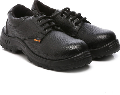 Agarson Steel Toe Synthetic Leather Safety Shoe(Black, S1, Size 8)