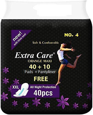 Extra Care Orange Maxi No. 4 - Black Sanitary Pad(Pack of 40)