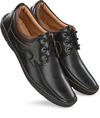 MACTREE Lace Up For Men(Black , 6)