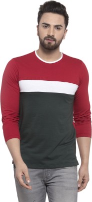 KALT Colorblock Men Round Neck Multicolor T-Shirt