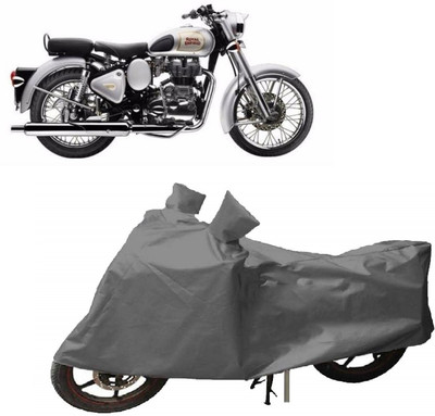 Elegance Two Wheeler Cover for Royal Enfield(Classic 350, Grey)