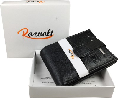 Rozvolt Men Black Artificial Leather Wallet(4 Card Slots)