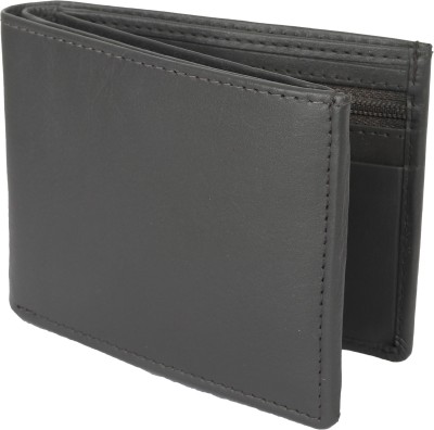 Aardee Men Grey Genuine Leather Wallet(8 Card Slots)