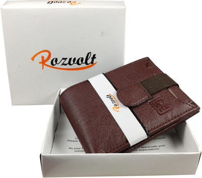 Rozvolt Men Formal Brown Artificial Leather Wallet(4 Card Slots)