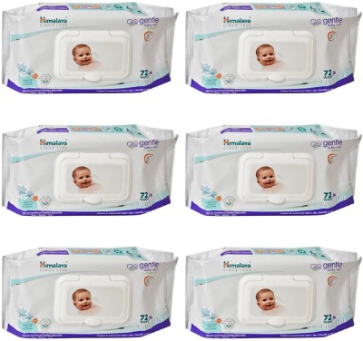 HIMALAYA GENTLE BABY WIPES 72 WIPES (PACK OF 6)(6 Wipes)