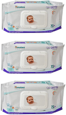 HIMALAYA GENTLE BABY WIPES 72 WIPES (PACK OF 3)(3 Wipes)