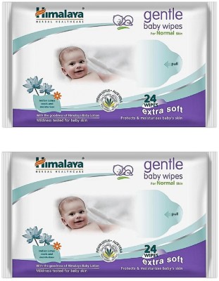 HIMALAYA GENTLE BABY WIPES 24 WIPES (PACK OF 2)(2 Wipes)