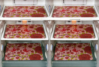 YELLOW WEAVES Fridge Mat(Width: 28 cm, Red)
