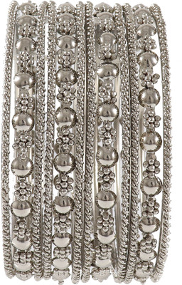 Zulka Get Your Traditions Metal Bangle Set(Pack of 12)