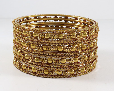 Zulka Get Your Traditions Metal Bangle Set(Pack of 12)