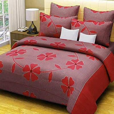 T9decorist 120 TC Polycotton Double Printed Flat Bedsheet(Pack of 1, Multicolor)