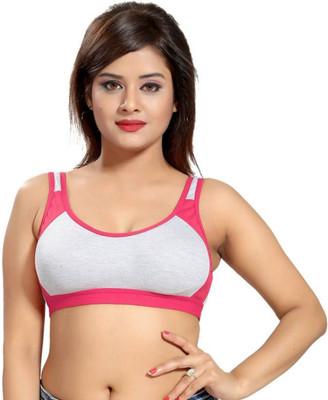 Apraa & Parma Non Padded Double Layer Sports Bra For Women And Girls Women Sports Non Padded Bra(Pink)
