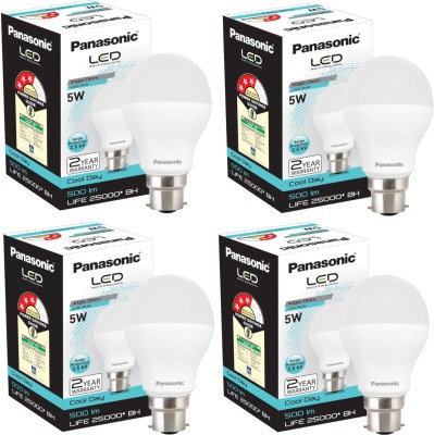 Panasonic 5 W Round B22 LED Bulb(White, Pack of 4)