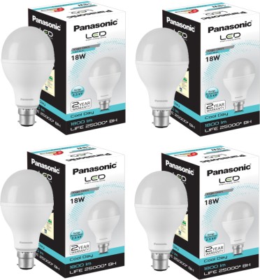 Panasonic 18 W Round B22 LED Bulb  (White, Pack of 4)