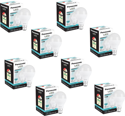 Panasonic 15 W Basic Round B22 LED Bulb(White, Pack of 8)