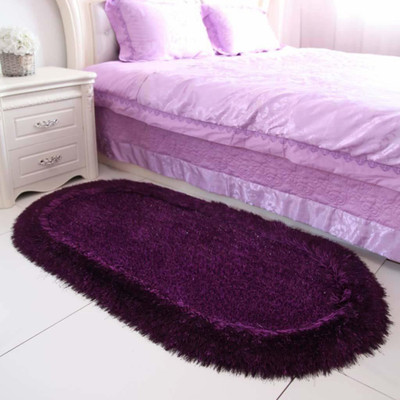 RM Handloom Purple Polyester Carpet(2 ft,  X 5 ft, Oval)