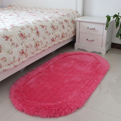 RM Handloom Pink Polyester Carpet(2 ft,  X 3 ft, Oval)