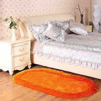 RM Handloom Orange Polyester Runner(2 ft,  X 5 ft, Oval)
