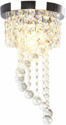D4P Crystal Chandelier Ceiling Light Pendant 27 CM width Chandelier Ceiling Lamp(Yellow)