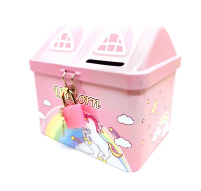 Johnnie Boy Unicorn Piggy Bank Saving Cash Coin Money Box Children Toy Kids Gifts With Lock and key Coin Bank(Multicolor)