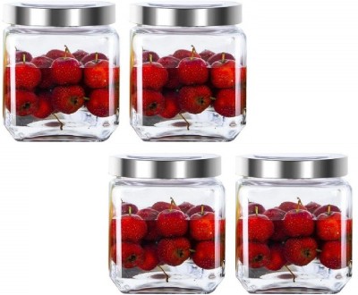 The Planet Zone Glass Grocery Container  - 580 ml(Pack of 4, Clear)