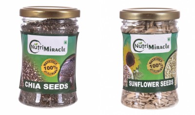 NUTRI MIRACLE Chia Seeds , Sunflower Seeds Chia Seeds, Sunflower Seeds(300 g, Pack of 2)