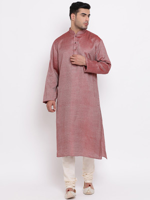 Zois Men Solid Straight Kurta(Maroon)