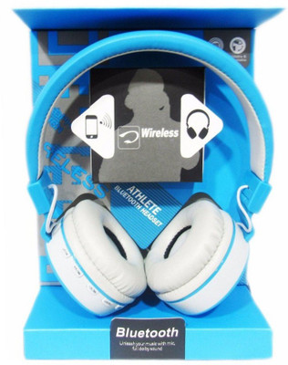 KLUZIE Stereo Sound Rich Bass Wireless Premium Headphone Bluetooth Headset(Blue, Wireless over the head)