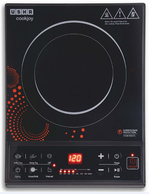USHA IC 3616 Induction Cooktop(Black, Red, Push Button)