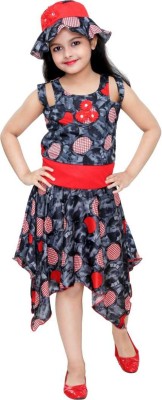 FTC FASHIONS Girls Midi/Knee Length Party Dress(Multicolor, Sleeveless)