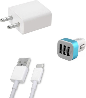 DAKRON Wall Charger Accessory Combo for Samsung Galaxy M10s(White)