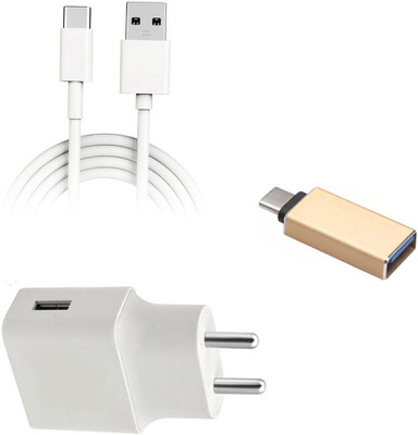 DAKRON Wall Charger Accessory Combo for OPPO A9(White)
