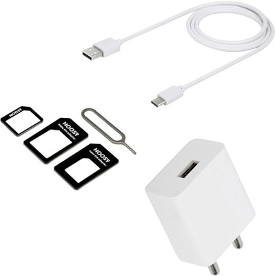 DAKRON Wall Charger Accessory Combo for Samsung Galaxy A20s(White)