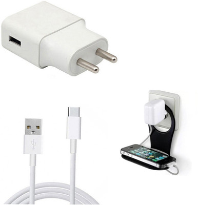 DAKRON Wall Charger Accessory Combo for Vivo V17(White)