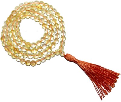 Healings4u Faceted Diamond Cut Citrine Chakra Healing Balancing 108 Bead Yoga Meditation Prayer Jap Mala Necklace Citrine Crystal Necklace