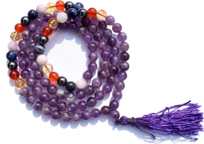 Healings4u Amethyst Combo Balancing Third Eye Chakra 108 Bead Yoga Meditation Prayer Jap Mala Necklace Crystal Crystal Necklace