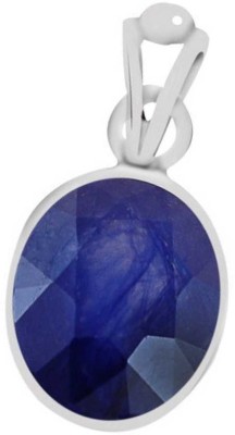 S KUMAR GEMS & JEWELS Certified 6.4 Ct Or 7.25 Ratti Natural Blue Sapphire (Neelam) Silver pendant/Pandent Sterling Silver Sapphire Silver Pendant