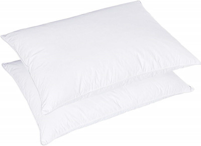 Swikon star Microfibre Bolster Pack of 2 Solid(White)