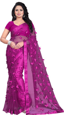 Goripati Fashion Self Design Bollywood Net Saree(Purple)