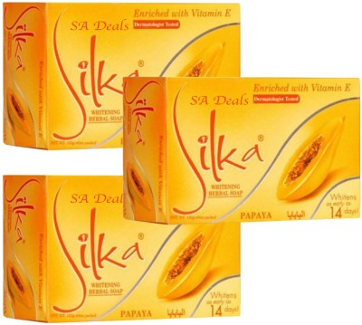 SILKA papaya skin whitening soap Original(3 x 45 g)